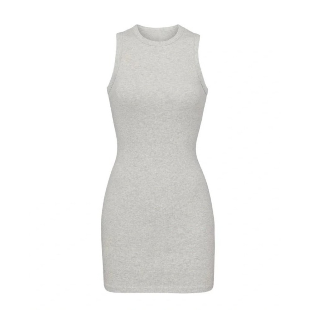 Skims Cotton Rib Tank Dress AP-DRS-1398 Light Heather Grey  Large
